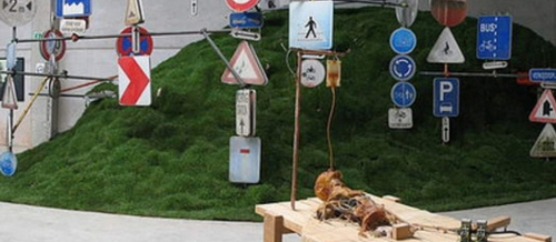 Installation with traffic signs